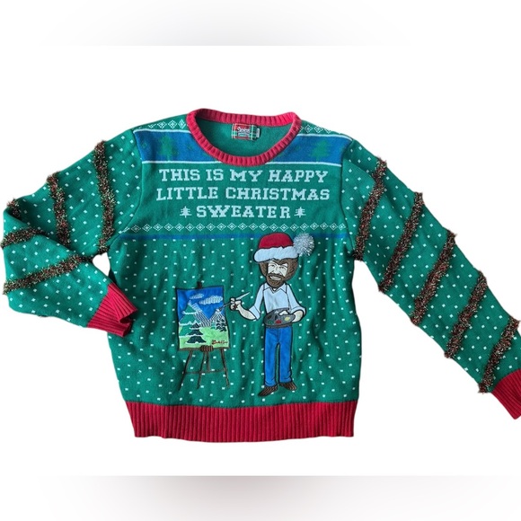 Ugly Christmas Sweater Other - Bob Ross Christmas Sweater XL